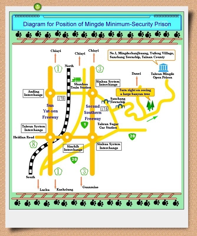 Map Diagram for Mingde Minimum-Security Prison